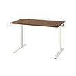 MITTZON - Desk, walnut veneer/white, 120x80 cm