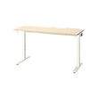 MITTZON - Desk, birch veneer/white, 140x60 cm