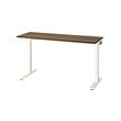 MITTZON - Desk, walnut veneer/white, 140x60 cm