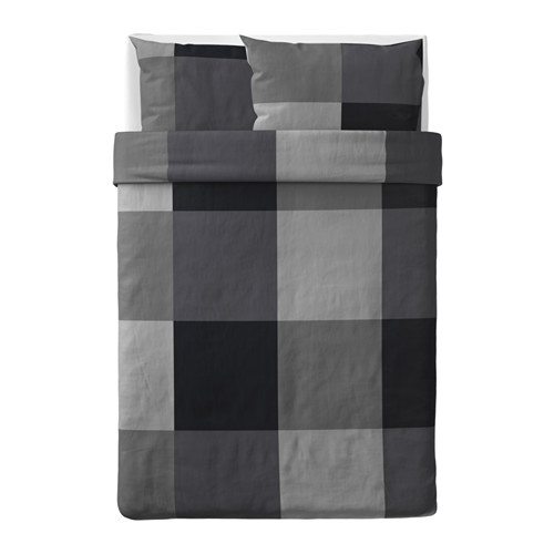 BRUNKRISSLA sarung duvet dan 2 sarung bantal