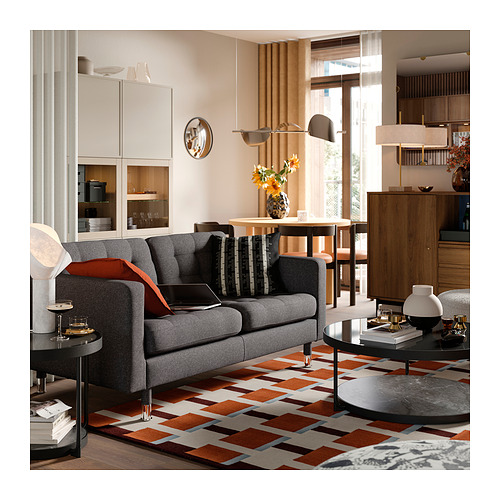 LANDSKRONA 2-seat sofa, Gunnared dark grey/metal | IKEA Indonesia