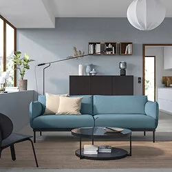 ÄPPLARYD - Sofa 3 dudukan, Gunnared biru muda