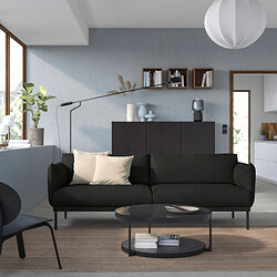 ÄPPLARYD - 3-seat sofa, Gunnared black/grey