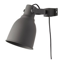 HEKTAR - Lampu sorot dinding/jepit, abu-abu tua