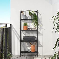LÄCKÖ - Shelving unit, outdoor, grey, 61x160 cm