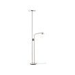 ISJAKT - LED floor uplighter/reading lamp, dimmable/nickel-plated, 180 cm