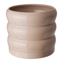 HASSELBUKETT - Plant pot, in/outdoor/beige, 12 cm