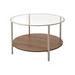 VITTSJÖ - Coffee table, light beige/glass, 75 cm