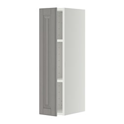 METOD - Wall cabinet with shelves, white/Bodbyn grey, 20x37x80 cm
