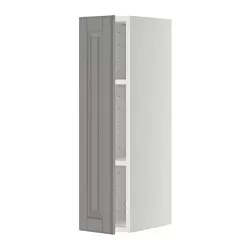 METOD - Kabinet dinding dengan rak, putih/Bodbyn abu-abu, 20x37x80 cm