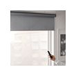 FYRTUR - Tirai gulung anti tembus cahaya, pintar tanpa kawat/dioperasikan dengan baterai abu-abu, 80x195 cm