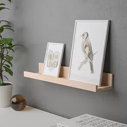 MOSSLANDA - Ambalan rak, kesan kayu birch, 55 cm