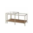 VITTSJÖ - Nest of tables, set of 2, light beige/glass, 90x50 cm