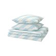 SLÖJSILJA - Sarung duvet dan 2 sarung bantal, biru muda/putih/garis-garis, 200x200/50x80 cm