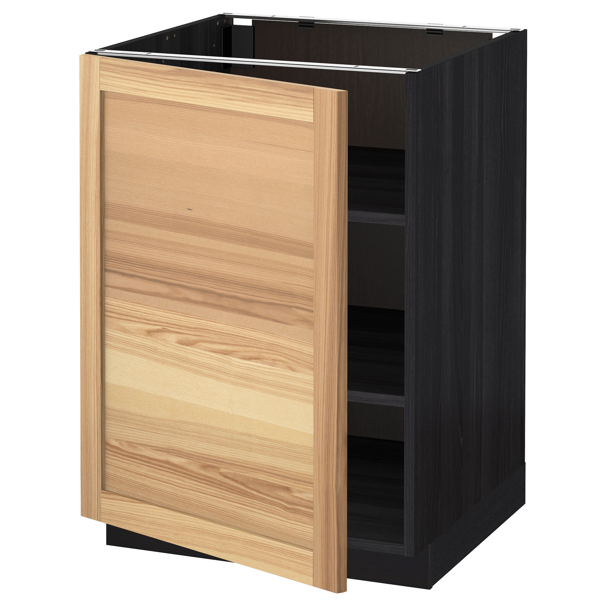 METOD dasar dengan rak, hitam/Torhamn kayu ash IKEA Indonesia