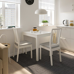 EKEDALEN - Extendable table, white, 80/120x70 cm