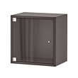 EKET - Wall cabinet with glass door, dark grey, 35x25x35 cm