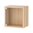 EKET - Wall cabinet with glass door, white stained oak effect, 35x25x35 cm