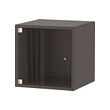 EKET - Kabinet dinding dengan pintu kaca, abu-abu tua, 35x35x35 cm
