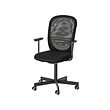 FLINTAN - Office chair with armrests, black