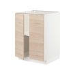 METOD - Kabinet dasar dg rak/2 pintu, putih/Askersund efek kayu ash terang, 60x60x80 cm