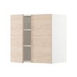 METOD - Wall cabinet with shelves/2 doors, white/Askersund light ash effect, 60x37x60 cm