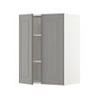 METOD - Kabinet dinding dg rak/2 pintu, putih/Bodbyn abu-abu, 60x37x80 cm