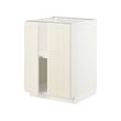 METOD - Base cabinet with shelves/2 doors, white/Bodbyn off-white, 60x60x80 cm