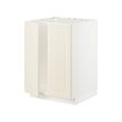 METOD - Base cabinet for sink + 2 doors, white/Bodbyn off-white, 60x60x80 cm