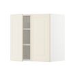 METOD - Wall cabinet with shelves/2 doors, white/Bodbyn off-white, 60x37x60 cm