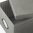 KVARNVIK - Storage box with lid, grey, 25x35x20 cm