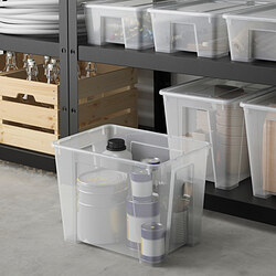 SAMLA - Box, transparent, 39x28x28 cm/22 l