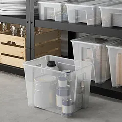 SAMLA - Kotak, transparan, 39x28x28 cm/22 l