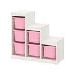TROFAST - Kombinasi penyimpanan, putih/merah muda, 99x44x95 cm
