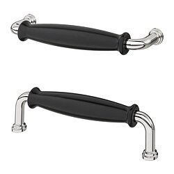 KLINGSTORP - Handle, black/chrome-plated, 141 mm