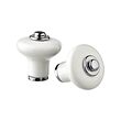 KLINGSTORP - Knob, off-white/chrome-plated, 23 mm