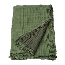 VALLKRASSING - Throw, grey-green, 150x200 cm