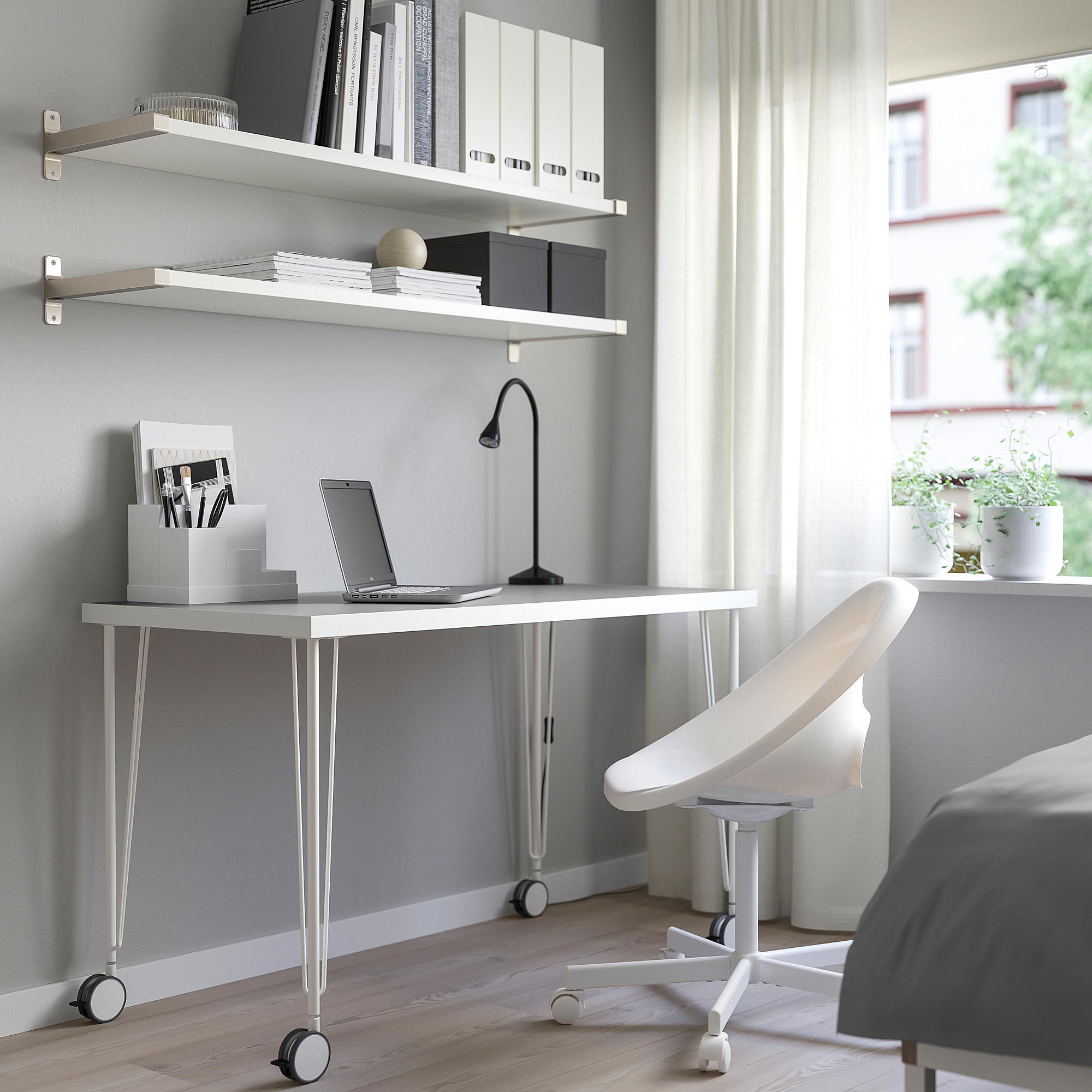 KRILLE/LINNMON table, light grey/white, 120x60 cm | IKEA Indonesia