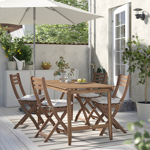 ASKHOLMEN table+4 folding chairs, outdoor