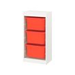 TROFAST - Storage combination with boxes, white/orange, 46x30x95 cm