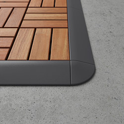 RUNNEN - Corner strip, outdoor floor decking, dark grey