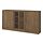 TONSTAD - storage combination w sliding doors, brown stained oak veneer/clear glass, 245x37x120 cm | IKEA Indonesia - PE908338_S1