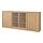 TONSTAD - storage combination w sliding doors, oak veneer/clear glass, 284x37x120 cm | IKEA Indonesia - PE908374_S1