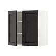 METOD - Wall cabinet with shelves/2 doors, white/Lerhyttan black stained, 60x37x60 cm