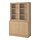 TONSTAD - storage comb w sliding glass doors, oak veneer/clear glass, 121x47x201 cm | IKEA Indonesia - PE908422_S1