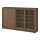 TONSTAD - kombnsi pnyimpanan dg pintu geser, cokelat veneer kayu oak diwarnai/kaca bening, 202x37x120 cm | IKEA Indonesia - PE908433_S1