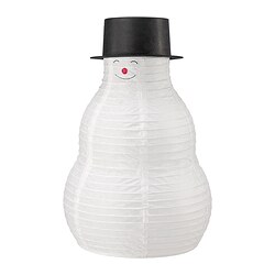 STRÅLA - Dekorasi meja LED, dioperasikan dengan baterai/manusia salju putih