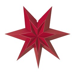 STRÅLA - Kap lampu, kertas bintang/merah, 56 cm