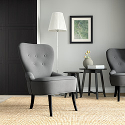 REMSTA - Armchair, Hakebo dark grey