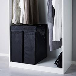 SKUBB - Laundry bag with stand, black, 80 l